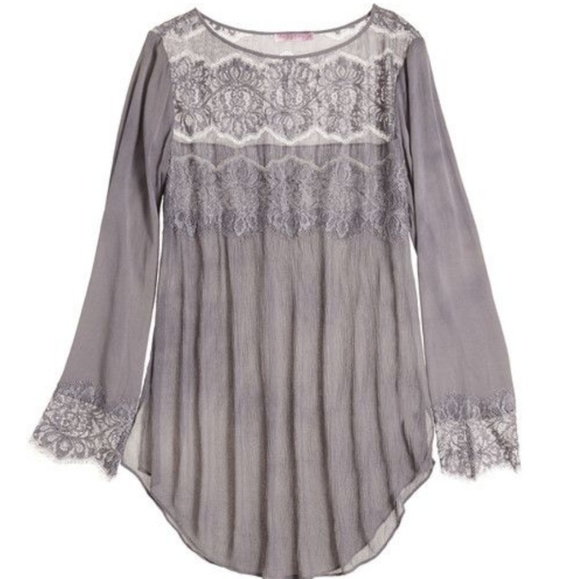 Calypso St. Barth Tops - Calypso St. Barth Luspra Lace Silk Gray top